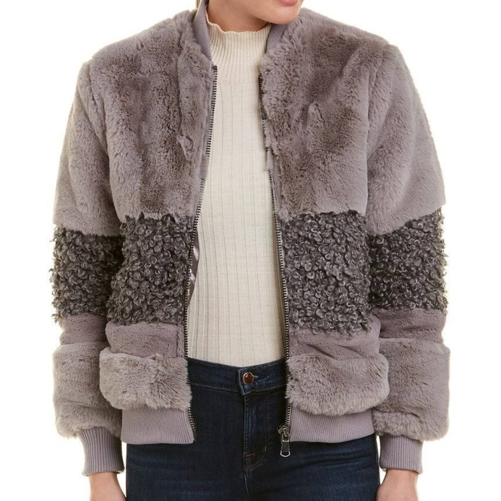 NWOT John+Jenn faux fur bomber jacket
